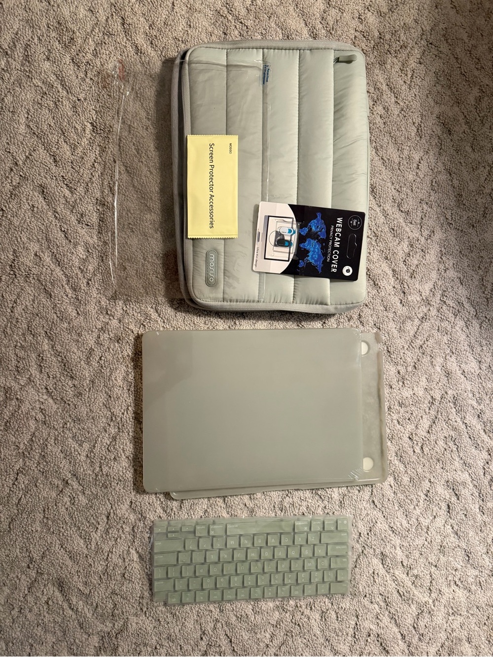 13 in. Laptop Accessory Kit in Light Green - Sleeve, Keyboard, and Screen Cover